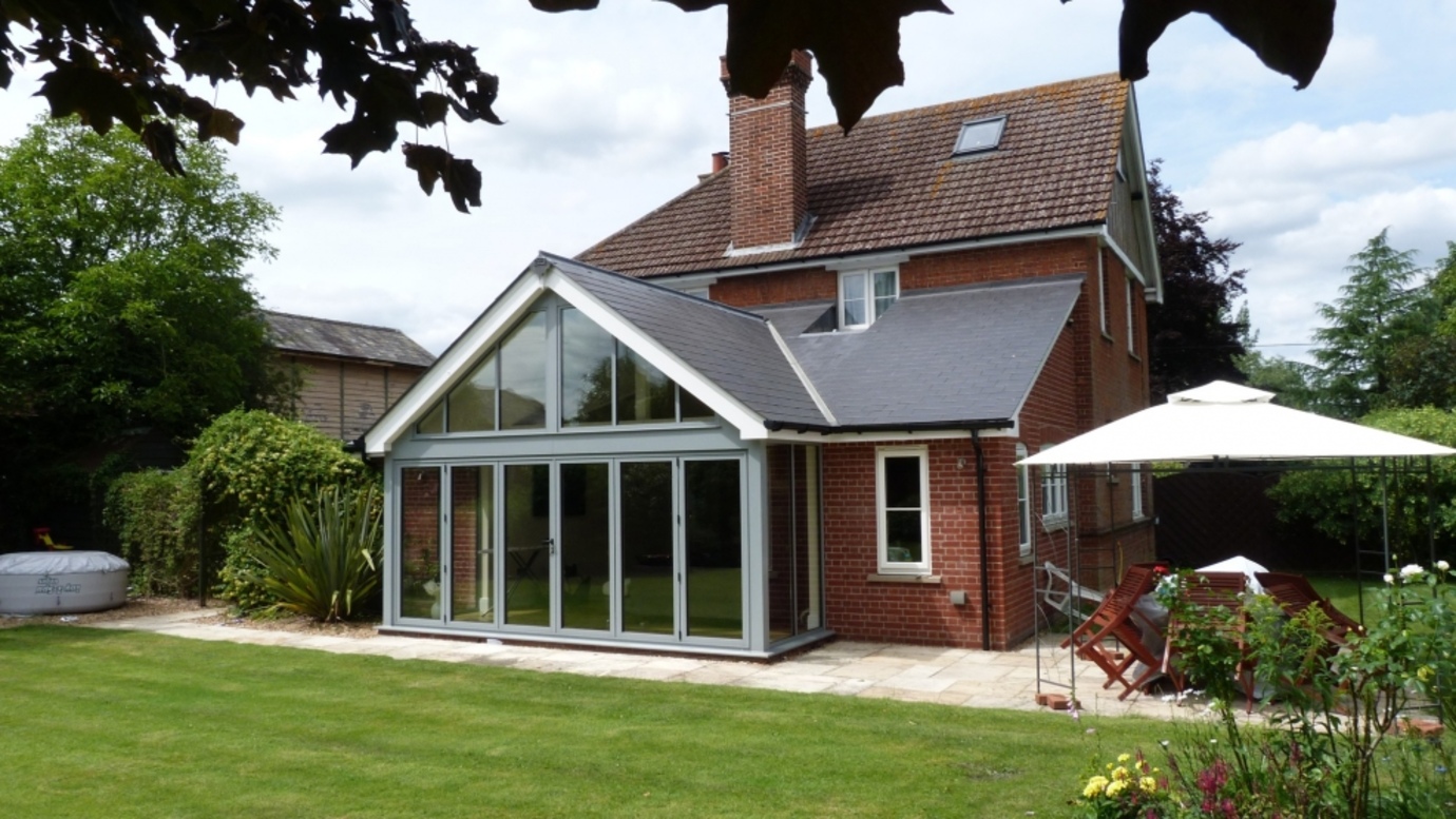 Aluminium windows with bi-fold doors