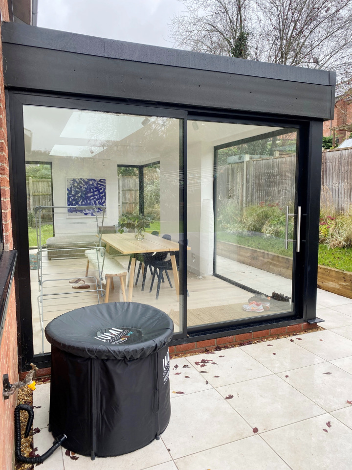 Modern kitchen extension with flat skylights