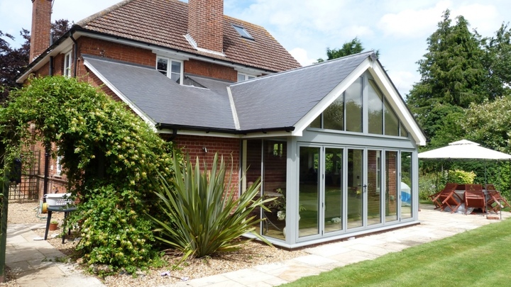 Chic Slate Tiled Garden Room